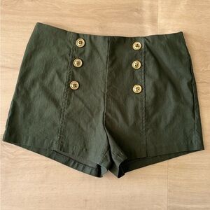 Charlotte Russe Dark Green High Waist Shorts